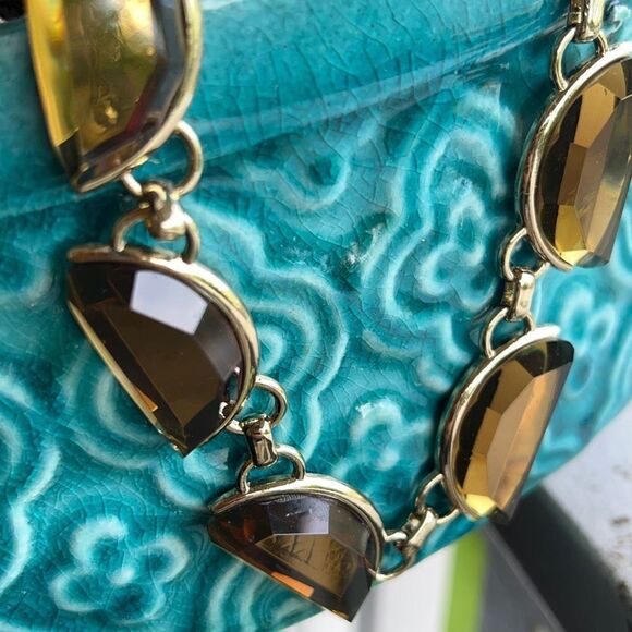 Gold Amber Crescent Gem Long Coldwater Creek Necklace $16 ea or bundle 3/$25 - Picture 3 of 8